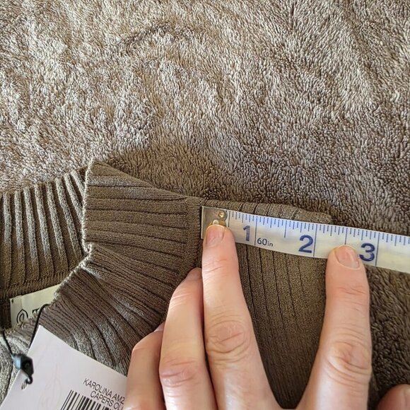 The Drop Karolina Sleeveless High Mock Neck Ribbed Sweater Tank Top Olive Small - Picture 14 of 16